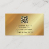 Elegant Script Monogram Gold Premium Pearl Paper Visitekaartje (Achterkant)