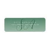 Elegant Script Monogram Groen Ombre Retouradres Etiket (Voorkant)