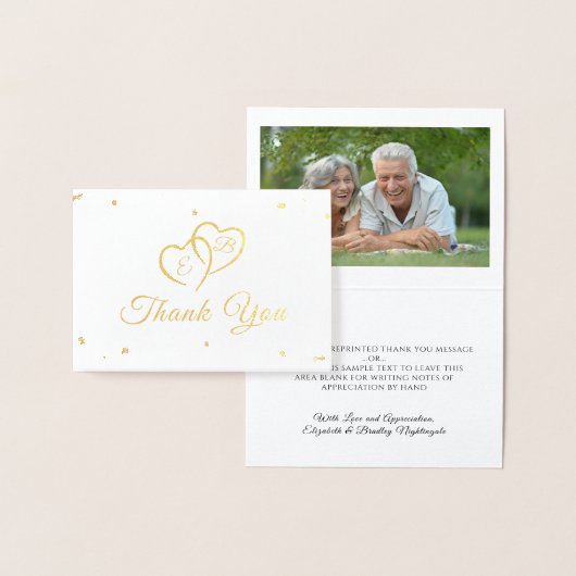 Elegant Script Monogram Hiermee wordt Confetti Fot Folie Kaarten (Display)