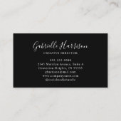 Elegant Script Monogram Initialen Kalligrafie Swas Visitekaartje (Achterkant)