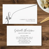 Elegant Script Monogram Initialen Kalligrafie Swas Visitekaartje
