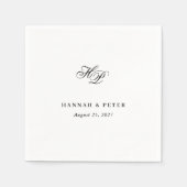 Elegant Script Monogram Initialen Minimal Wedding Servet (Voorkant)