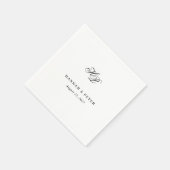Elegant Script Monogram Initialen Minimal Wedding Servet (Hoek)