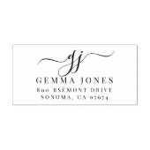 Elegant Script Monogram Initialen Naam Zelfinktende Stempel (Design)