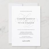 Elegant Script Monogram Initialen White Wedding Kaart (Voorkant)