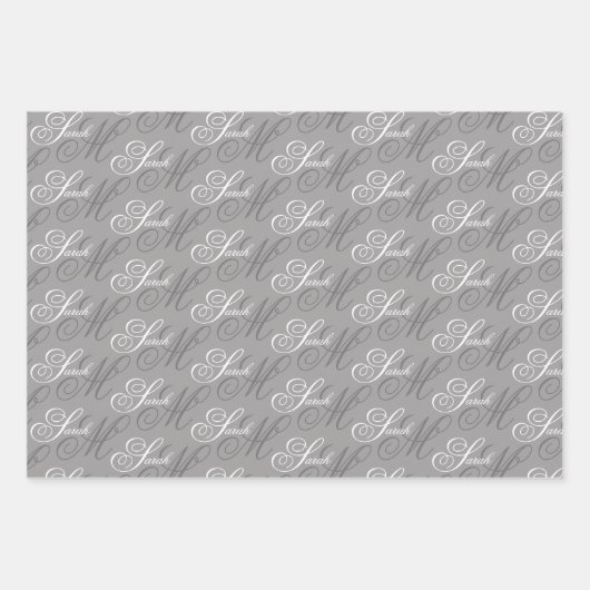 Elegant Script Monogram Inpakpapier Vel (Voorkant 2)