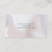 Elegant Script Monogram iriserende Pearl Shimmer Contactkaartje (Achterkant)