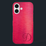 Elegant Script Monogram Magenta Metallic iPhone 16 Hoesje<br><div class="desc">Monogrammed magenta roze ombre metallic celbehuizing met uw keus van doopvontstijlen en kleuren (getoond met een elegante doopvont van de manuscriptcalligrafie in donkere magenta). OPTIES: De steekproef wordt getoond in iPhone 14 model en Barely daar hoesje stijl-andere telefoonmodellen en de stijl van het hoesje worden getoond op de het opdracht...</div>