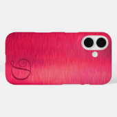 Elegant Script Monogram Magenta Metallic Case-Mate iPhone Case (Achterkant (horizontaal))