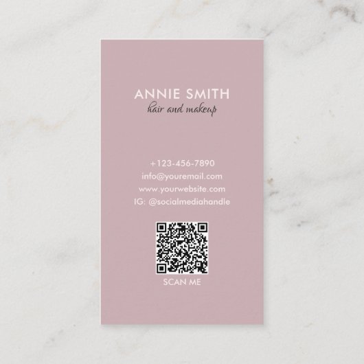  Elegant Script Monogram Marble Rose Gold Glitter Visitekaartje (Achterkant)