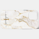 Elegant Script Monogram Marmer Case-Mate iPhone Case (Achterkant (horizontaal))
