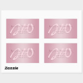 Elegant Script Monogram Mauve Ombre Retouradres Rechthoekige Sticker (Vel)