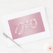 Elegant Script Monogram Mauve Ombre Retouradres Rechthoekige Sticker (Envelop)