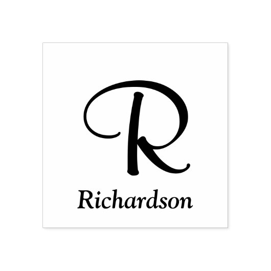 Elegant Script Monogram met Naam Rubberstempel (Afrduk)