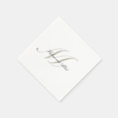Elegant Script Monogram met Namen Bruiloft Servett Servet (Hoek)