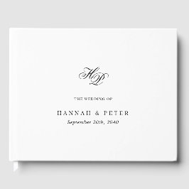 Elegant Script Monogram Minimal Wedding Chic Gastenboek