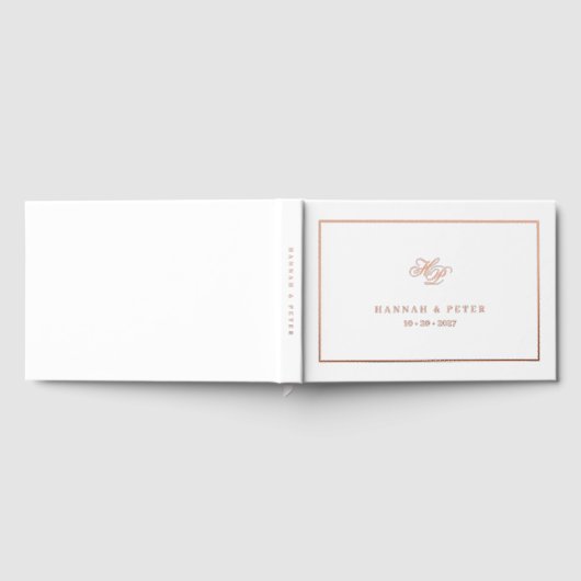 Elegant Script Monogram Minimal Wedding Gastenboek (Volledig)