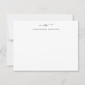 Elegant Script Monogram Modern Swash Stationery No Notitiekaartje (Voorkant)
