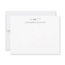 Elegant Script Monogram Modern Swash Stationery No
