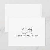 Elegant Script Monogram Moderne briefpapier Notitiekaartje (Voorkant / Achterkant)