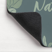 Elegant script monogram olijfgroen roze floral muismat (Hoek)