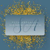 Elegant Script Monogram Ombre Blauw Retouradres Etiket