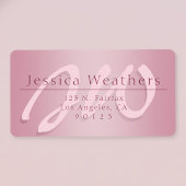 Elegant Script Monogram Ombre Mauve Retouradres Etiket