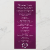 Elegant Script & Monogram - Plum Wedding Programmakaart (Achterkant)