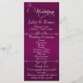 Elegant Script & Monogram - Plum Wedding Programmakaart (Voorkant)