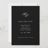 Elegant Script Monogram QR Code Fotobruiloft Save The Date (Voorkant)