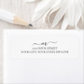 Elegant Script Monogram Return Address Etiket (Insitu)