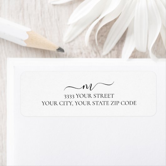 Elegant Script Monogram Return Address Etiket (Insitu)