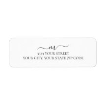 Elegant Script Monogram Return Address