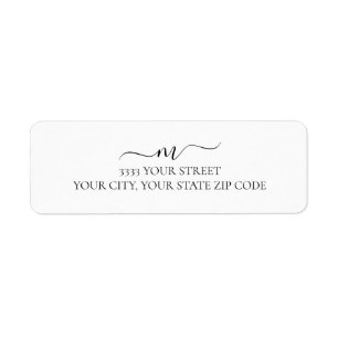 Elegant Script Monogram Return Address Etiket