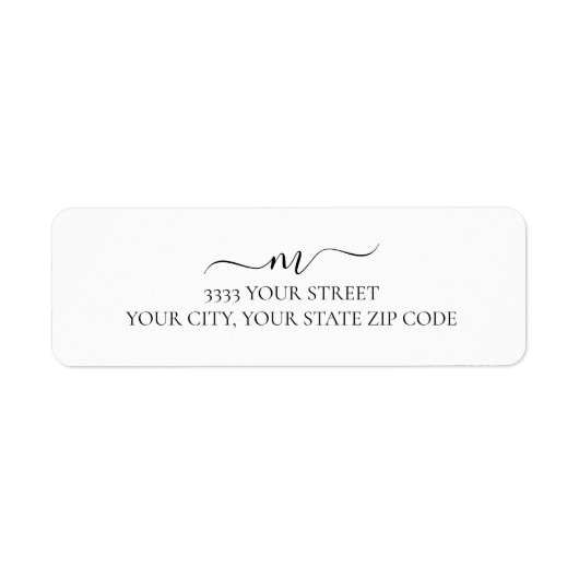 Elegant Script Monogram Return Address Etiket (Voorkant)