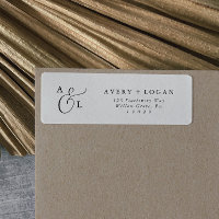 Elegant Script Monogram Return Address Label