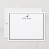 Elegant Script Monogram Stationery Kaarten Notitiekaartje (Voorkant)