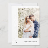 Elegant Script Monogram Trouwfoto Kaart (Voorkant)