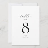 Elegant Script Monogram Trouwtafel Nummer Kaart (Achterkant)