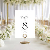Elegant Script Monogram Trouwtafel Nummer Kaart