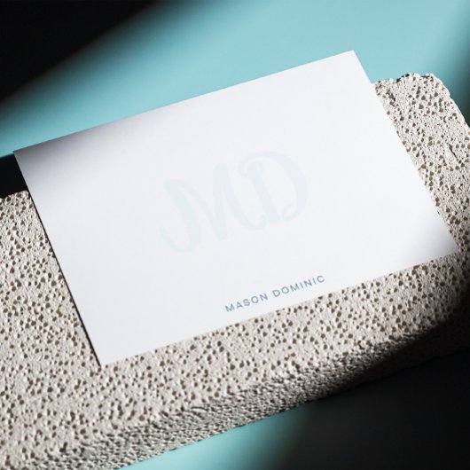 Elegant Script Monogram Watermerk notitiekaart Notitiekaartje