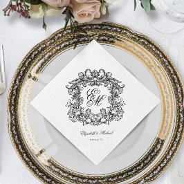 Elegant Script Monogram Wedding Crest Servet