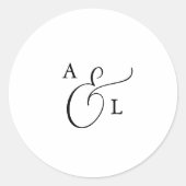 Elegant Script Monogram Wedding Envelope Seals Ronde Sticker (Voorkant)