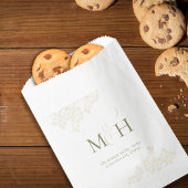 Elegant Script Monogram Wedding Treat Bedankzakje