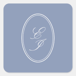 Elegant Script Monogram Zelfklevende bruiloft Vierkante Sticker