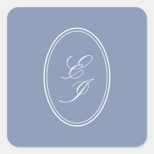 Elegant Script Monogram Zelfklevende bruiloft Vierkante Sticker