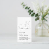 Elegant Script Monogram zwart en wit verticaal Afsprakenkaartje (Staand voorkant)