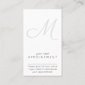 Elegant Script Monogram zwart en wit verticaal Afsprakenkaartje (Achterkant)