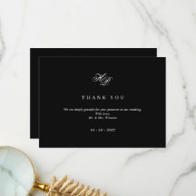 Elegant Script Monogram Zwart & Wit Trouwen