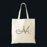 Elegant Script Monogramed Name Modern Trendy Tote Bag<br><div class="desc">Deze monogrammed canvas tas kenmerkt een monogram met moderne manuscriptdoopvont. Pas het aan met jouw naam en monogram.</div>